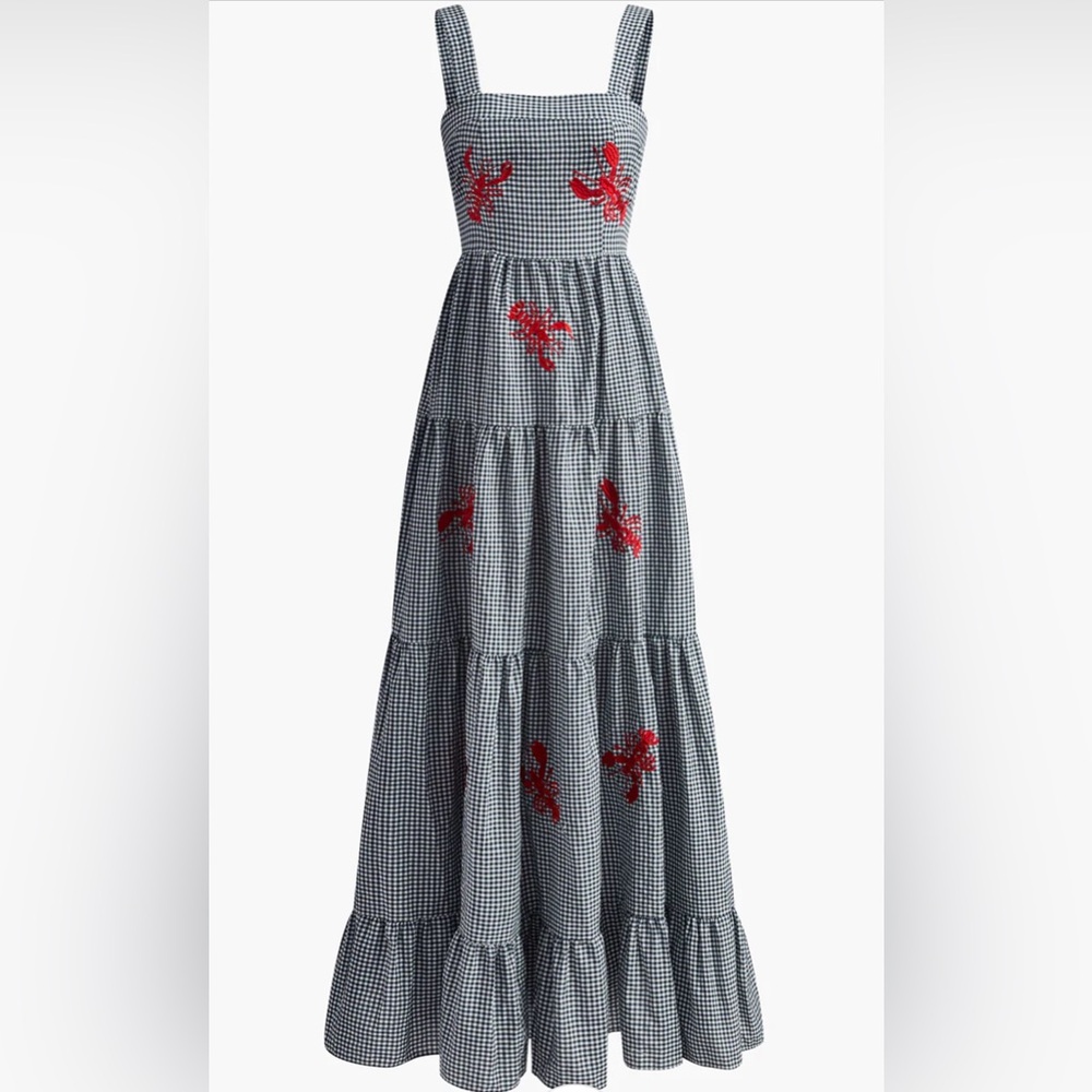 Commence Lobster Gingham Dress Size M